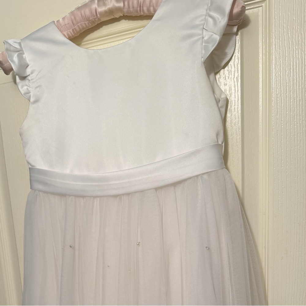 Charming White Ruffle Sleeve Dress